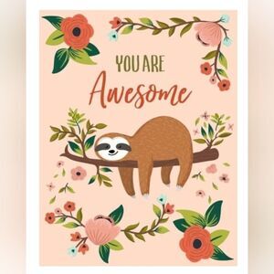 🔺️NWOT Sloth "You Are Awesome" 8.5x11" Lined Notebook